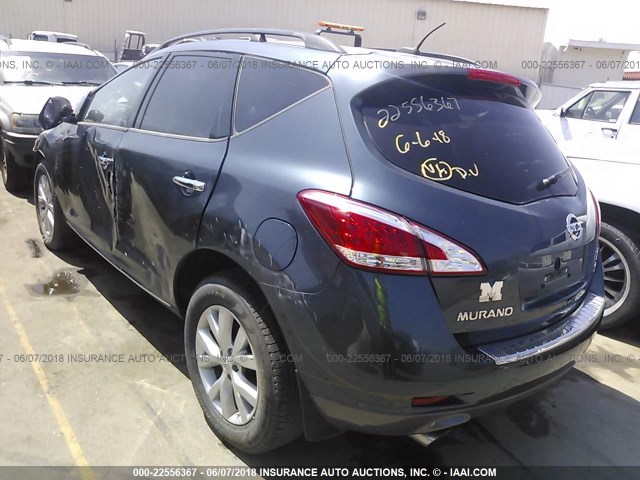 JN8AZ1MU1BW066381 - 2011 NISSAN MURANO S/SL/LE Dark Blue photo 3