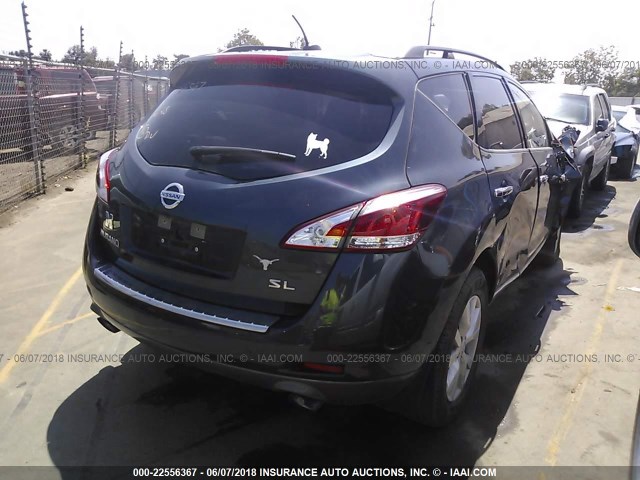 JN8AZ1MU1BW066381 - 2011 NISSAN MURANO S/SL/LE Dark Blue photo 4