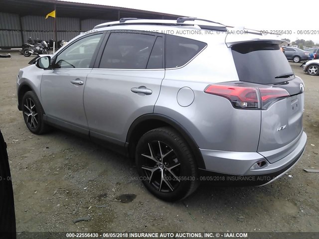 2T3NFREV8GW259225 - 2016 TOYOTA RAV4 SE GRAY photo 3