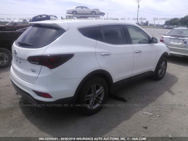 5NMZTDLB1HH001527 - 2017 HYUNDAI SANTA FE SPORT  WHITE photo 4