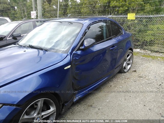 WBAUC73528VF23186 - 2008 BMW 135 I BLUE photo 6