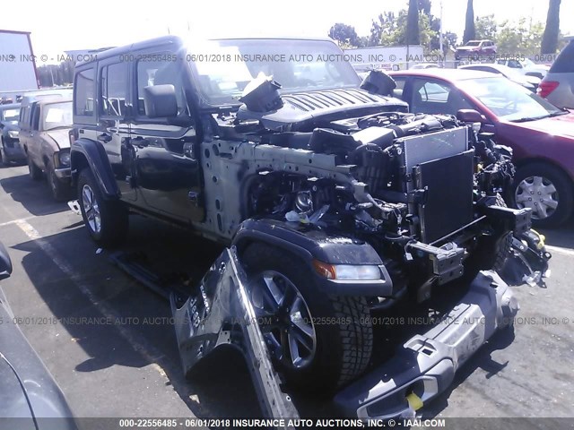 1C4HJXEG2JW155971 - 2018 JEEP WRANGLER UNLIMITE SAHARA BLACK photo 1