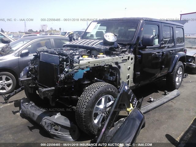 1C4HJXEG2JW155971 - 2018 JEEP WRANGLER UNLIMITE SAHARA BLACK photo 2