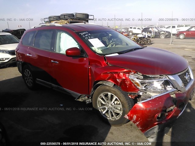 5N1AR2MN5EC648639 - 2014 NISSAN PATHFINDER S/SV/SL/PLATINUM 栗色 照片 1