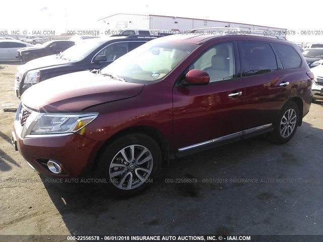 5N1AR2MN5EC648639 - 2014 NISSAN PATHFINDER S/SV/SL/PLATINUM 栗色 照片 2