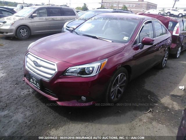 4S3BNAJ6XG3011633 - 2016 SUBARU LEGACY 2.5I LIMITED RED photo 2