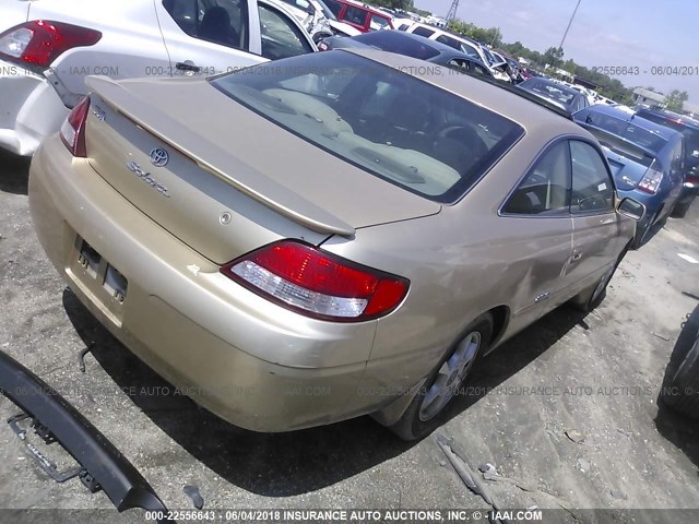 2T1CF22PX1C458623 - 2001 TOYOTA CAMRY SOLARA SE/SLE ოქროსფერი ფოტო 4
