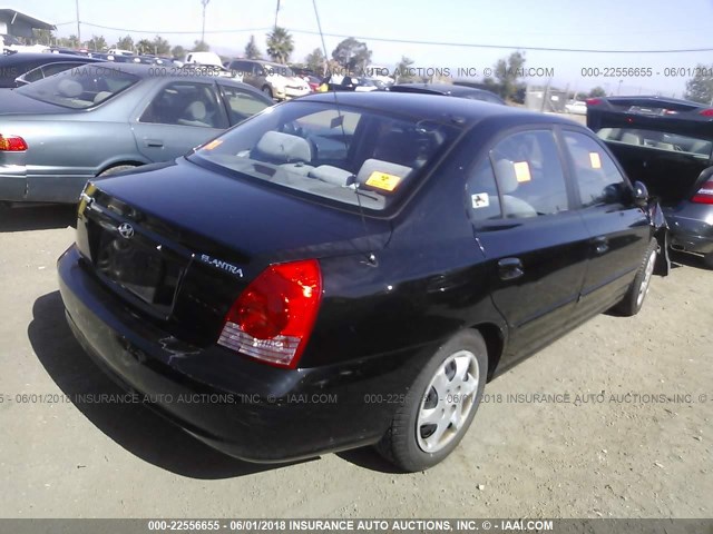 KMHDN46D85U137509 - 2005 HYUNDAI ELANTRA GLS/GT BLACK photo 4