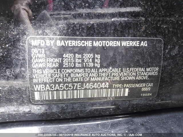 WBA3A5C57EJ464044 - 2014 BMW 328 I BLACK photo 9