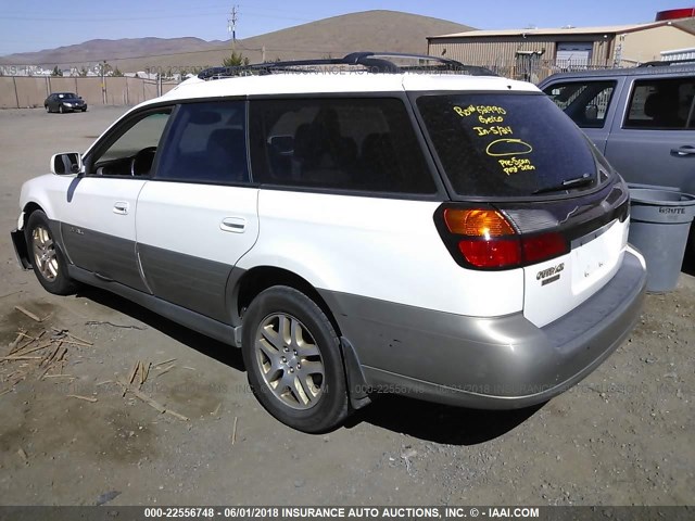 4S3BH686217601013 - 2001 SUBARU LEGACY OUTBACK LIMITED WHITE photo 3