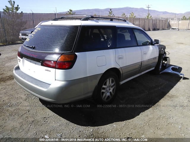 4S3BH686217601013 - 2001 SUBARU LEGACY OUTBACK LIMITED WHITE photo 4
