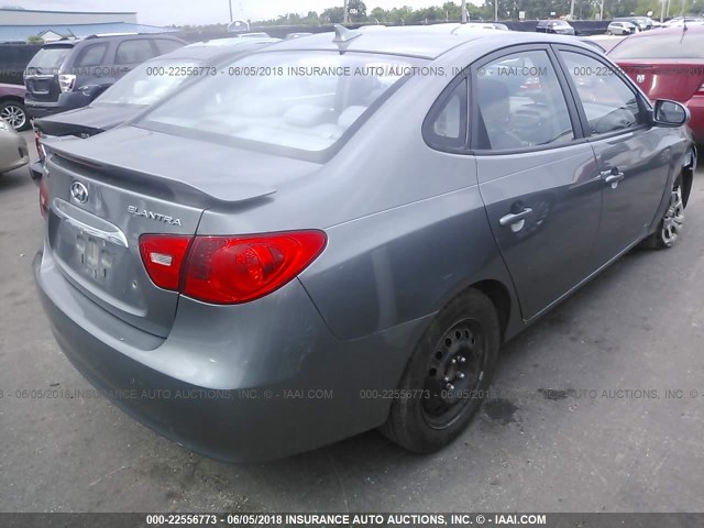 KMHDU4AD1AU926346 - 2010 HYUNDAI ELANTRA BLUE/GLS/SE GRAY photo 4