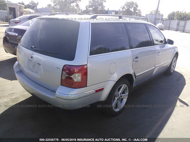 WVWWH63B34E014809 - 2004 VOLKSWAGEN PASSAT GLX SILVER photo 4