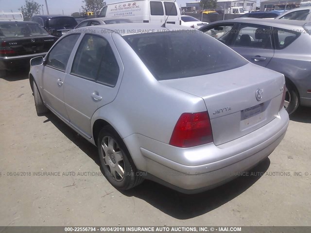 3VWTG29M21M035581 - 2001 VOLKSWAGEN JETTA GLX SILVER photo 3