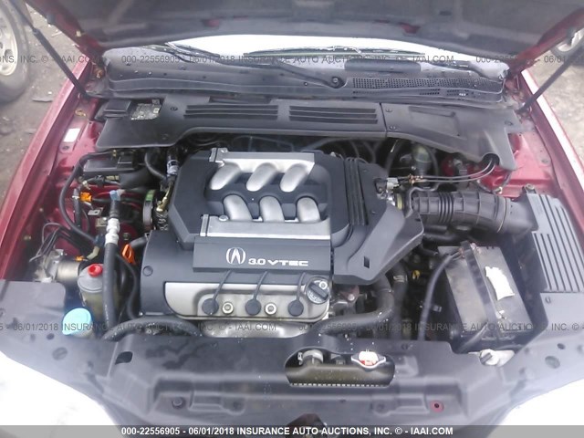 19UYA225XWL012136 - 1998 ACURA 3.0CL Burgund zdjęcie 10