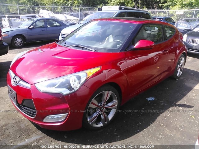 KMHTC6AD6DU107024 - 2013 HYUNDAI VELOSTER RED photo 2