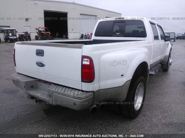 1FTXW43R08EC74389 - 2008 FORD F450 SUPER DUTY WHITE photo 4