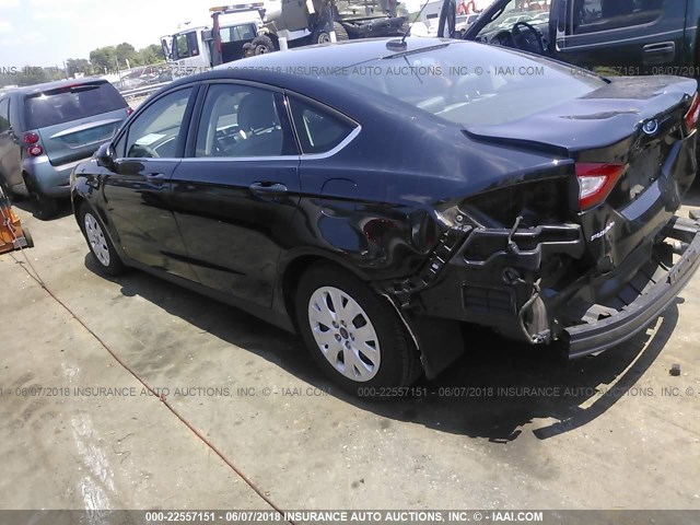 3FA6P0G76ER272106 - 2014 FORD FUSION S BLACK photo 3