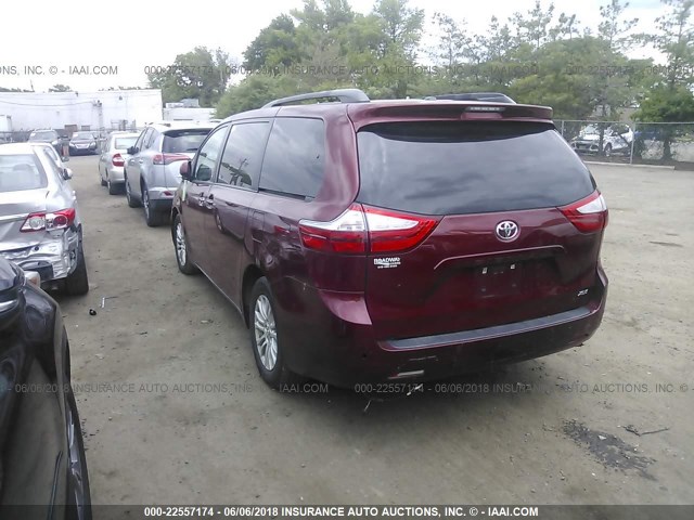 5TDYK3DC5FS569113 - 2015 TOYOTA SIENNA XLE/LIMITED RED photo 3