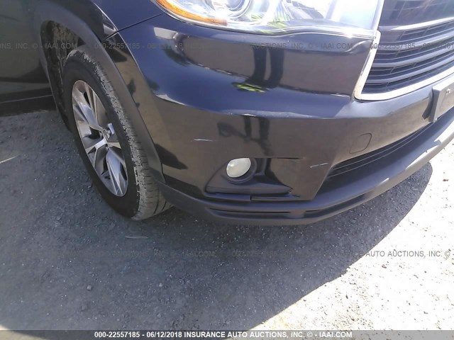 5TDJKRFHXFS139378 - 2015 TOYOTA HIGHLANDER XLE 黑色 照片 6