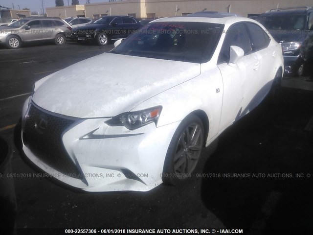 JTHBE1D22E5010999 - 2014 LEXUS IS 350 WHITE photo 2