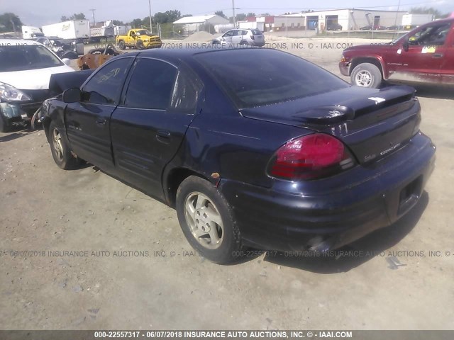 1G2NF52E5YM757334 - 2000 PONTIAC GRAND AM SE1 BLUE photo 3