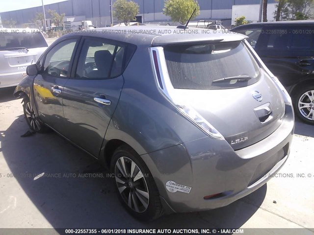 1N4AZ0CP9FC332423 - 2015 NISSAN LEAF S/SV/SL GRAY photo 3