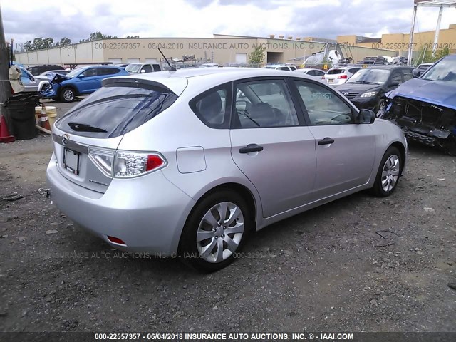 JF1GH61698H800988 - 2008 SUBARU IMPREZA 2.5I SILVER photo 4