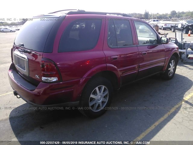 5GADT13S442425440 - 2004 BUICK RAINIER CXL RED photo 4