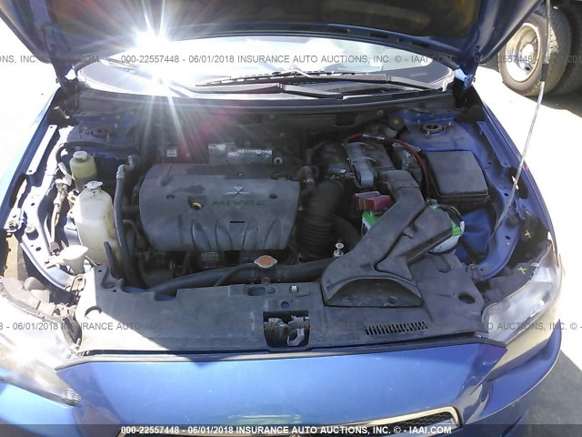 JA32U2FU6AU007868 - 2010 MITSUBISHI LANCER ES/ES SPORT BLUE photo 10