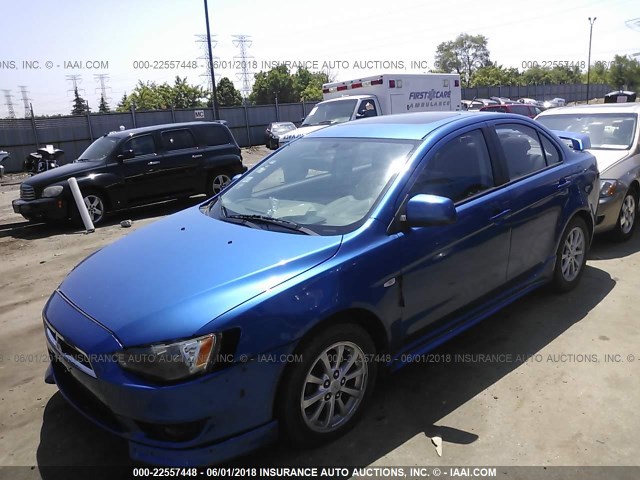 JA32U2FU6AU007868 - 2010 MITSUBISHI LANCER ES/ES SPORT BLUE photo 2