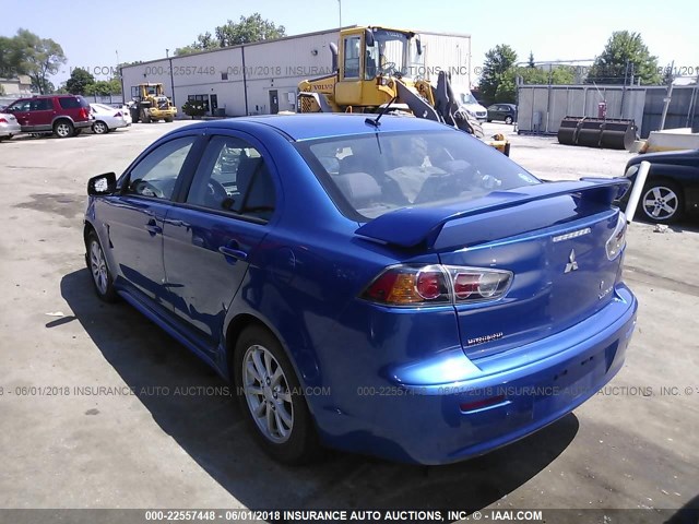 JA32U2FU6AU007868 - 2010 MITSUBISHI LANCER ES/ES SPORT BLUE photo 3