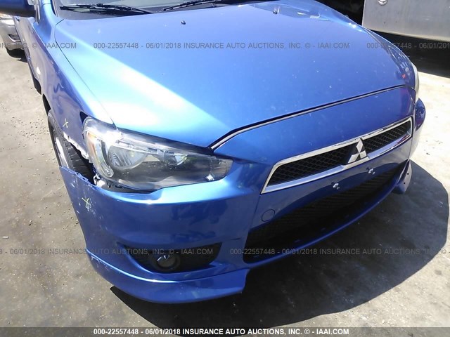 JA32U2FU6AU007868 - 2010 MITSUBISHI LANCER ES/ES SPORT BLUE photo 6