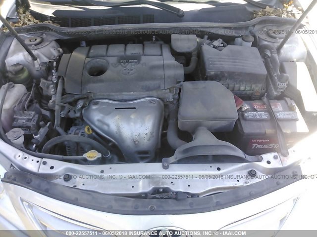 4T4BF3EK0AR085291 - 2010 TOYOTA CAMRY SE/LE/XLE ვერცხლისფერი ფოტო 10