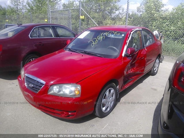 KMHDN46D25U168092 - 2005 HYUNDAI ELANTRA GLS/GT RED photo 2