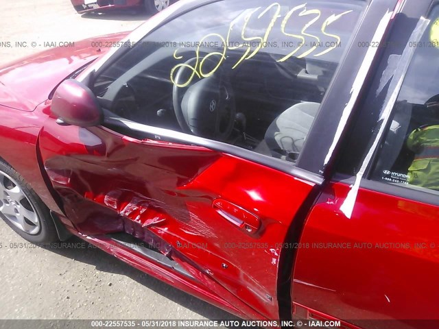 KMHDN46D25U168092 - 2005 HYUNDAI ELANTRA GLS/GT RED photo 6