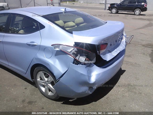 KMHDH4AE8CU249537 - 2012 HYUNDAI ELANTRA GLS/LIMITED BLUE photo 6