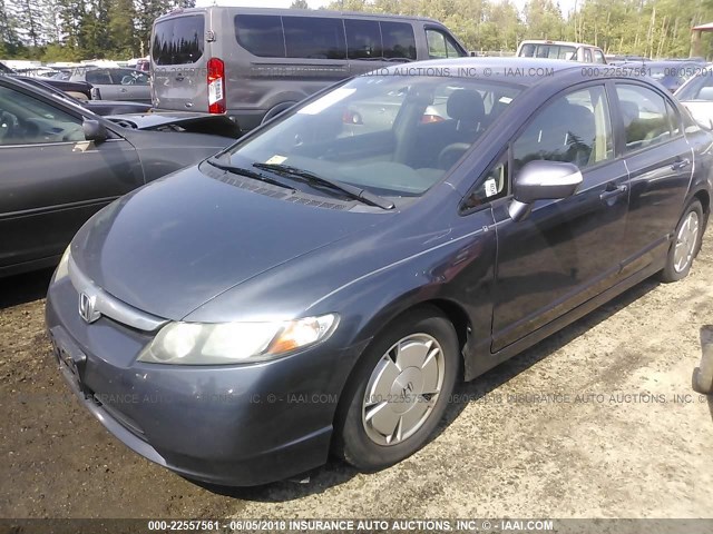 JHMFA36268S005459 - 2008 HONDA CIVIC HYBRID GRAY photo 2