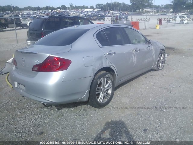 JN1DV6AR0BM653820 - 2011 INFINITI G25 SILVER photo 4