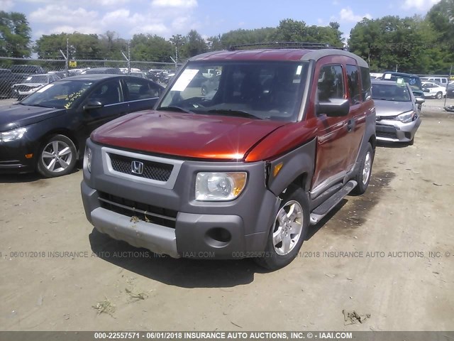 5J6YH285X4L016373 - 2004 HONDA ELEMENT EX ORANGE photo 2