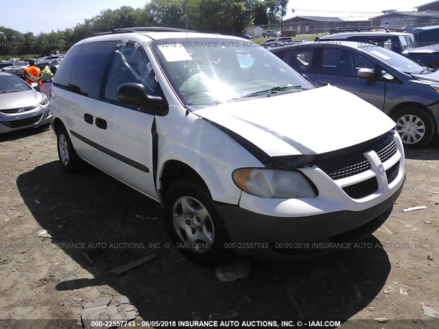 1B4GP25392B735749 - 2002 DODGE CARAVAN SE WHITE photo 1