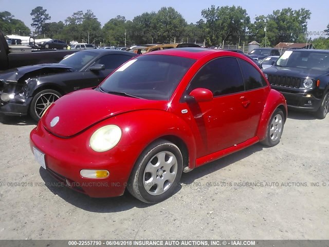 3VWCK21C32M452579 - 2002 VOLKSWAGEN NEW BEETLE GLS RED photo 2