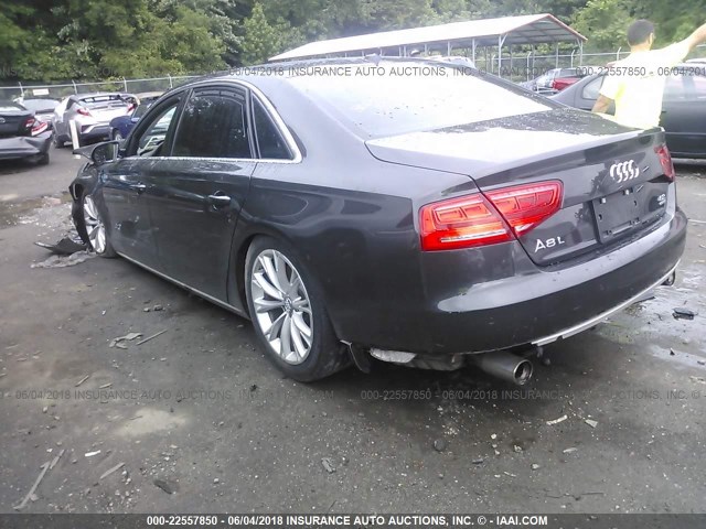 WAURVAFDXBN015522 - 2011 AUDI A8 L QUATTRO GRAY photo 3