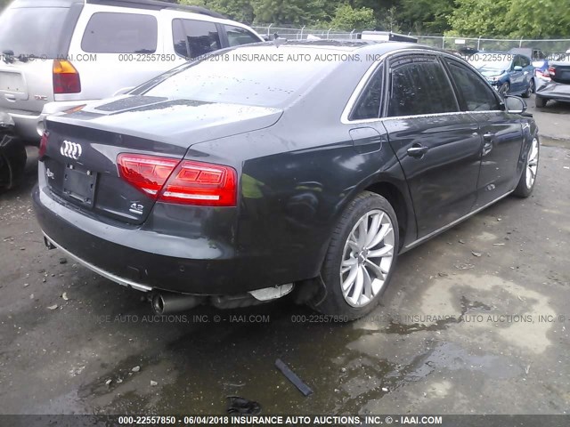 WAURVAFDXBN015522 - 2011 AUDI A8 L QUATTRO GRAY photo 4