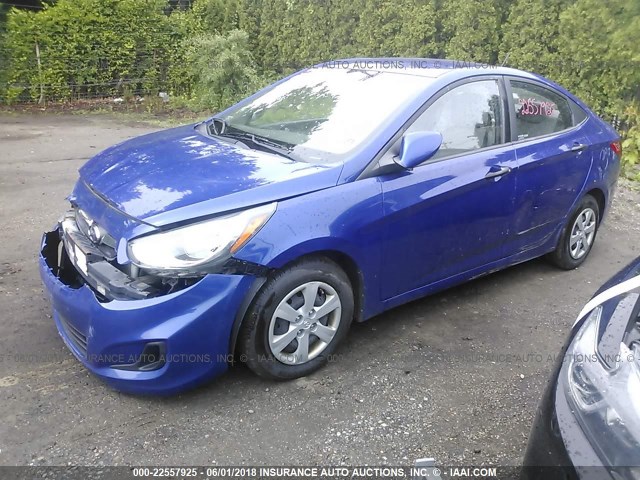 KMHCT4AE7CU053566 - 2012 HYUNDAI ACCENT GLS/GS BLUE photo 2