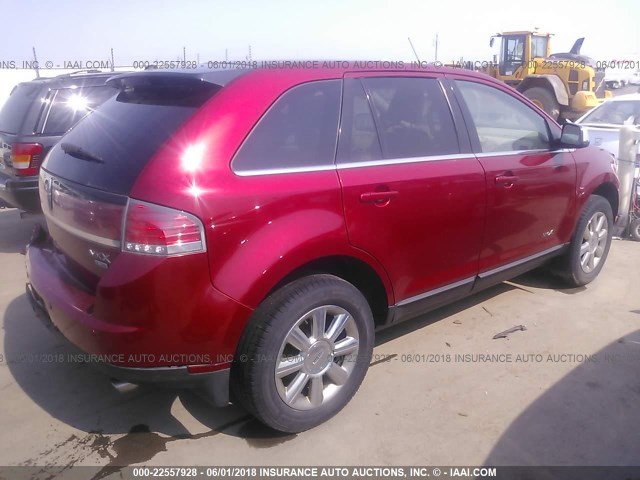 2LMDU88C97BJ36722 - 2007 LINCOLN MKX RED photo 4