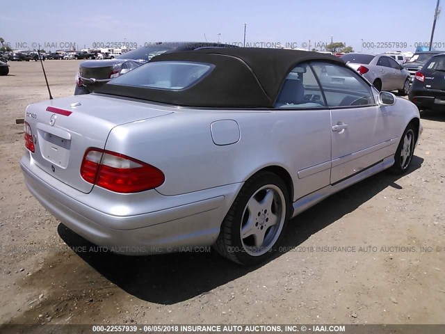 WDBLK70G61T069058 - 2001 MERCEDES-BENZ CLK 430 SILVER photo 4