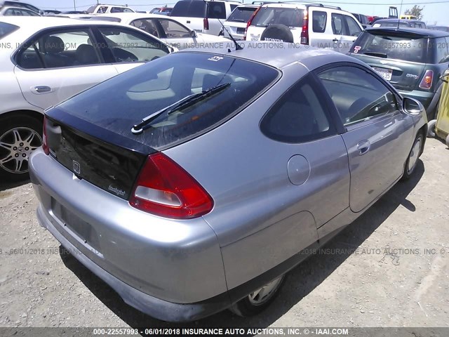 JHMZE14792T001153 - 2002 HONDA INSIGHT SILVER photo 4