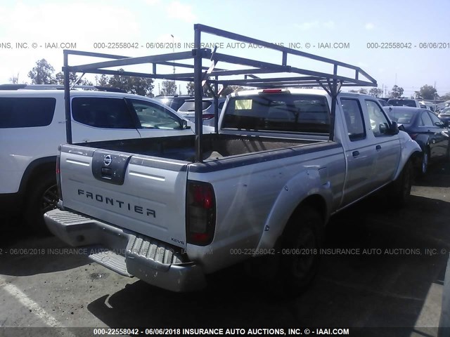 1N6ED29X64C474686 - 2004 NISSAN FRONTIER CREW CAB XE V6 SILVER photo 4