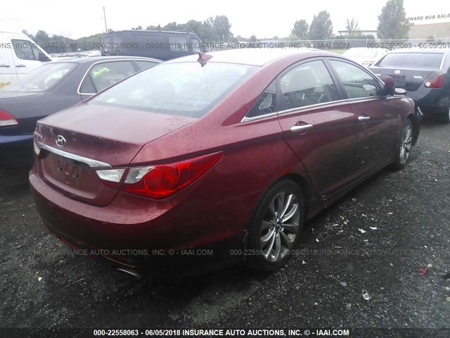 5NPEC4ACXCH424144 - 2012 HYUNDAI SONATA SE/LIMITED RED photo 4